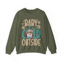 Baby It's Cold Outside Snowman – Gildan Heavy Blend | Trendy Women’s Soft Sweatshirt. Direct to Garment. Printed & Shipped in the USA. Unisex Sizes.