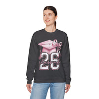 Pink Coquette, Class of 2026 Graduation Cap – Gildan Heavy Blend | Trendy Women’s Soft Sweatshirt. Direct to Garment. Printed & Shipped in the USA. Unisex Sizes.