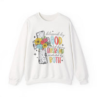 Blessed By God, Spoiled By My Husband, Protected By Both – Gildan Heavy Blend | Trendy Women’s Soft Sweatshirt. Direct to Garment. Printed & Shipped in the USA. Unisex Sizes.