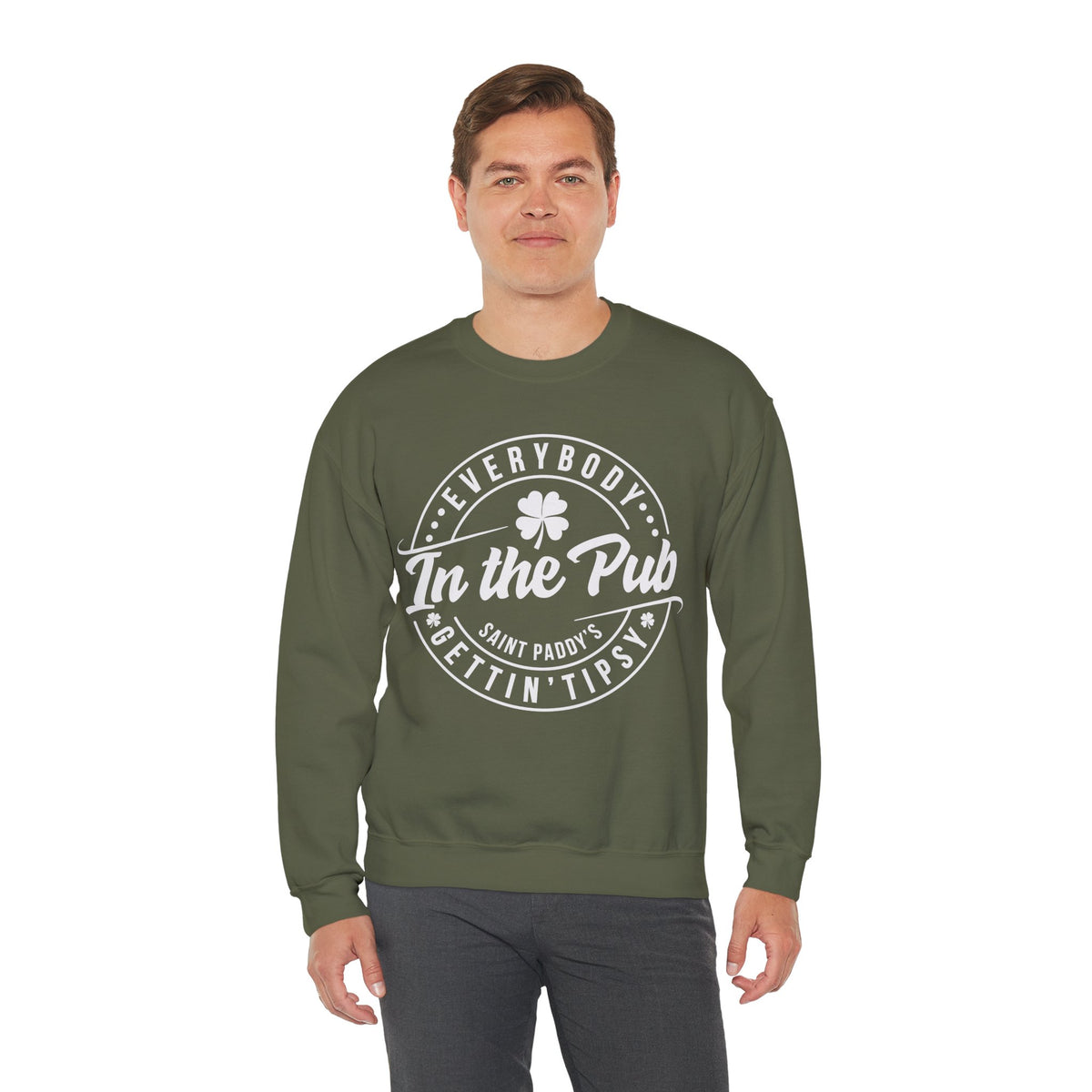 Everybody In The Pub Gettin' Tipsy – Gildan Heavy Blend | Trendy Women’s and Men's Soft Sweatshirt. Direct to Garment. Printed & Shipped in the USA. Unisex Sizes.