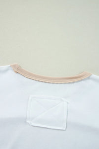 Multicolour Colorblock Patchwork Side Split Tunic T Shirt