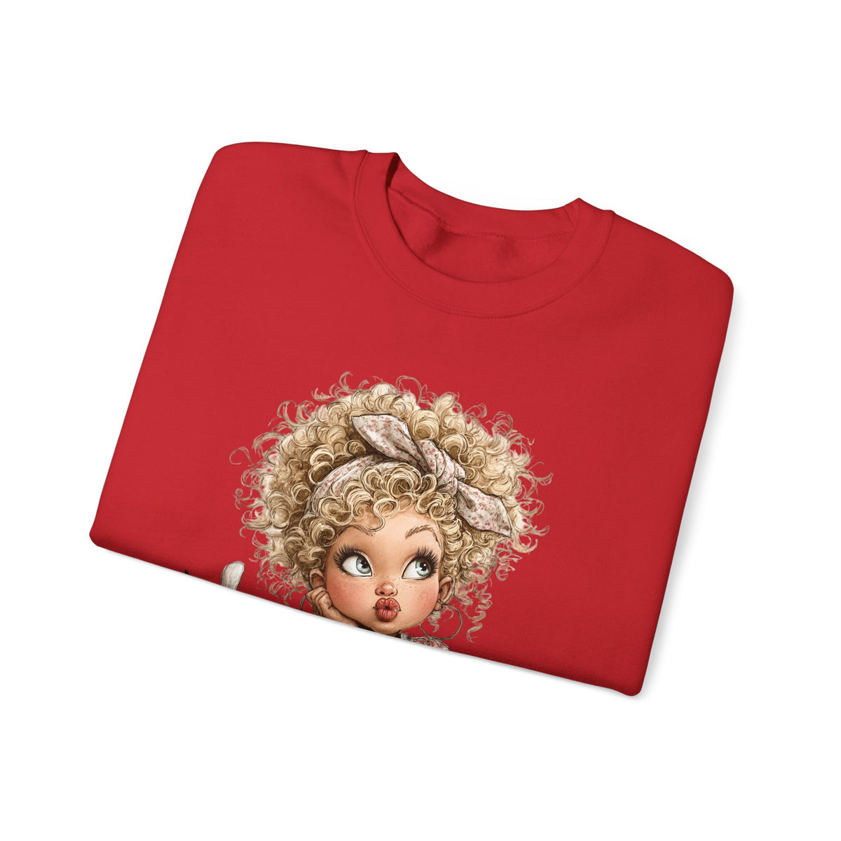 Cute Artist Curly Girl – Gildan Heavy Blend | Trendy Women’s Soft Sweatshirt. Direct to Garment. Printed & Shipped in the USA. Unisex Sizes.