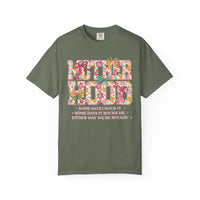 Motherhood - Comfort Colors | Trendy Women's T-Shirt. Direct to Garment. Printed & Shipped in the USA. Unisex Sizes.