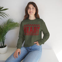 Heart Breaker, Red Checkered Distressed – Gildan Heavy Blend | Trendy Women’s Soft Sweatshirt. Direct to Garment. Printed & Shipped in the USA. Unisex Sizes.