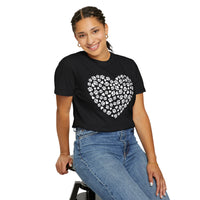 Dog Paw Heart - Comfort Colors | Trendy Women's T-Shirt. Direct to Garment. Printed & Shipped in the USA. Unisex Sizes.