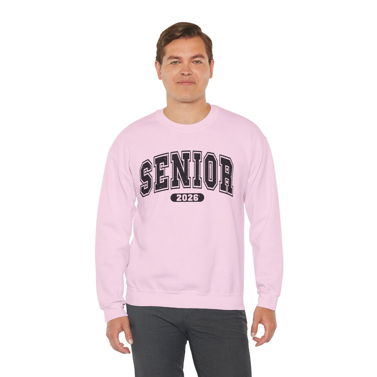Senior 2026, Varsity – Gildan Heavy Blend | Trendy Women’s and Men's Soft Sweatshirt. Direct to Garment. Printed & Shipped in the USA. Unisex Sizes.