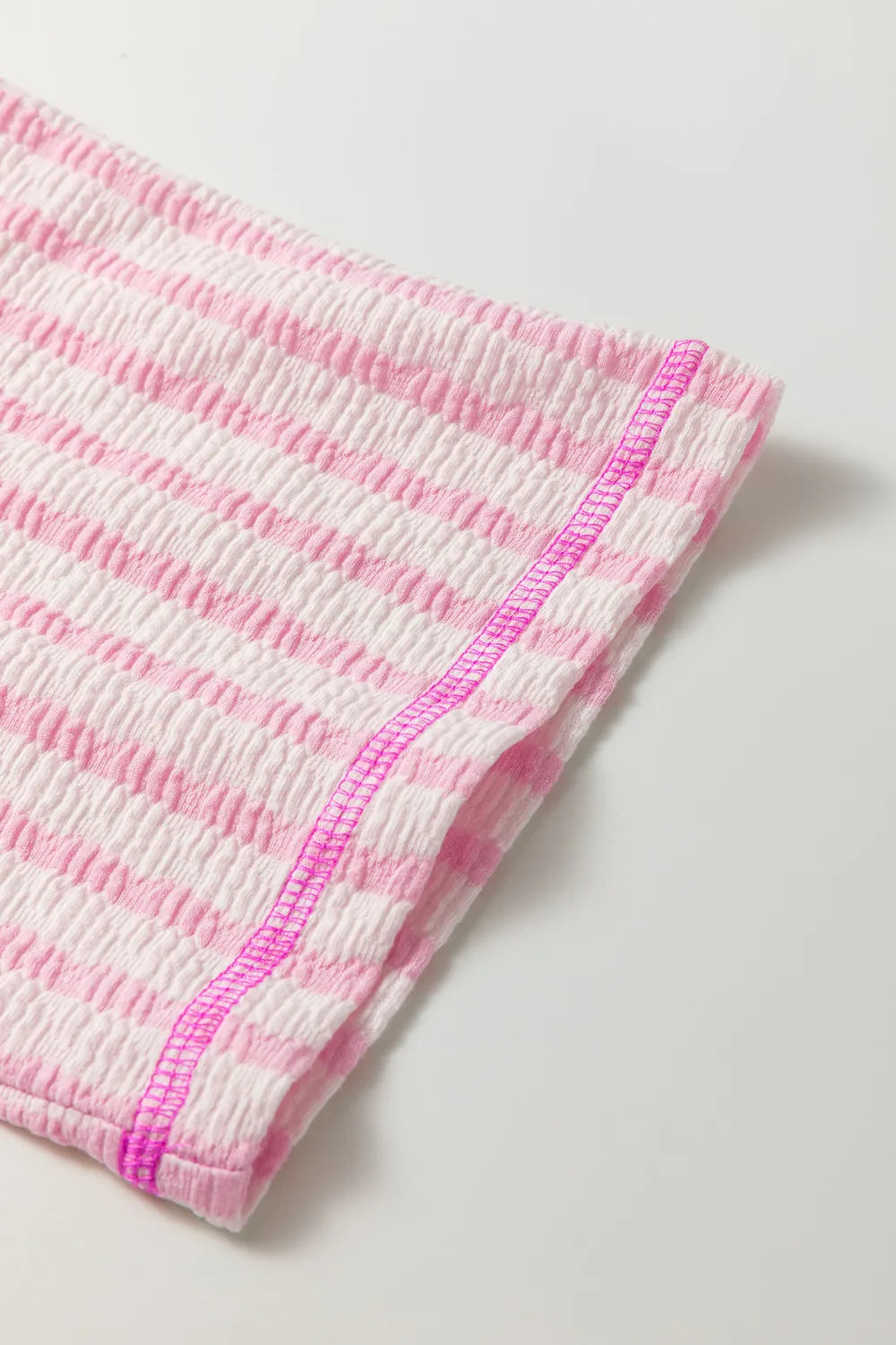 Pink Striped Half Sleeve, Classy Fit Knit Top