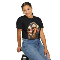 Too Old To Care, Fashionista Grandma - Comfort Colors | Trendy Women's T-Shirt. Direct to Garment. Printed & Shipped in the USA. Unisex Sizes.