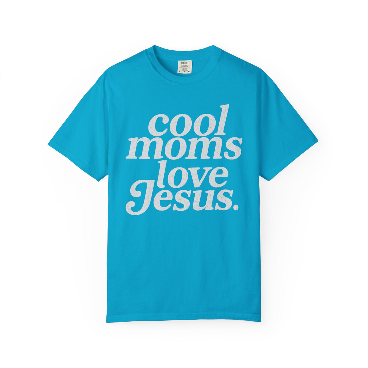Cool Moms Love Jesus, Vintage - Comfort Colors | Trendy Women's T-Shirt. Direct to Garment. Printed & Shipped in the USA. Unisex Sizes.