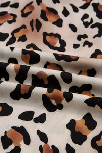 Leopard Print with Black/White Striped Accents 2pc Pants Pajama Set