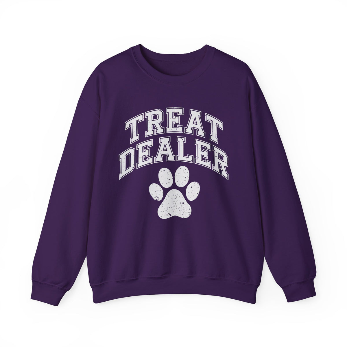 Treat Dealer, Dog Lover – Gildan Heavy Blend | Trendy Men's and Women’s Soft Sweatshirt. Direct to Garment. Printed & Shipped in the USA. Unisex Sizes.