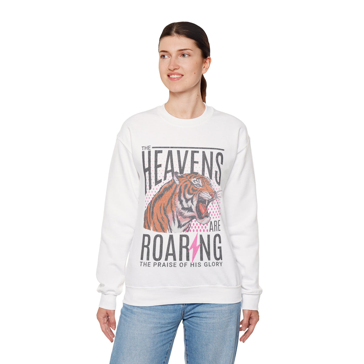 The Heavens Are Roaring, Vintage – Gildan Heavy Blend | Trendy Women’s Soft Sweatshirt. Direct to Garment. Printed & Shipped in the USA. Unisex Sizes.