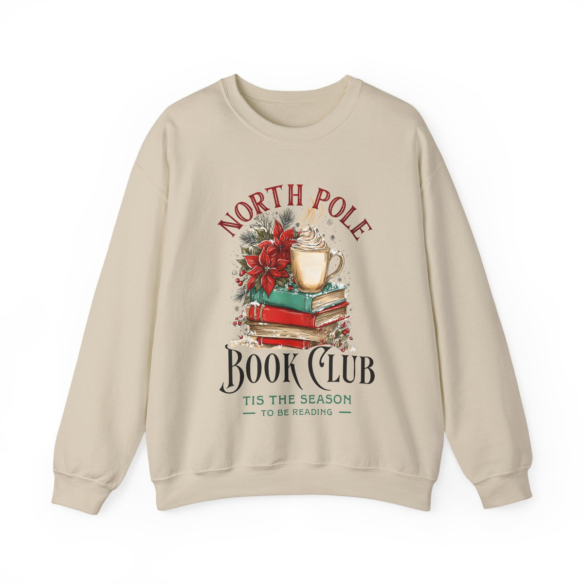North Pole Book Club – Gildan Heavy Blend | Trendy Women’s Soft Sweatshirt. Direct to Garment. Printed & Shipped in the USA. Unisex Sizes.