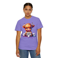 Sugar Addict Highland Cow - Comfort Colors | Trendy Women's T-Shirt. Direct to Garment. Printed & Shipped in the USA. Unisex Sizes.