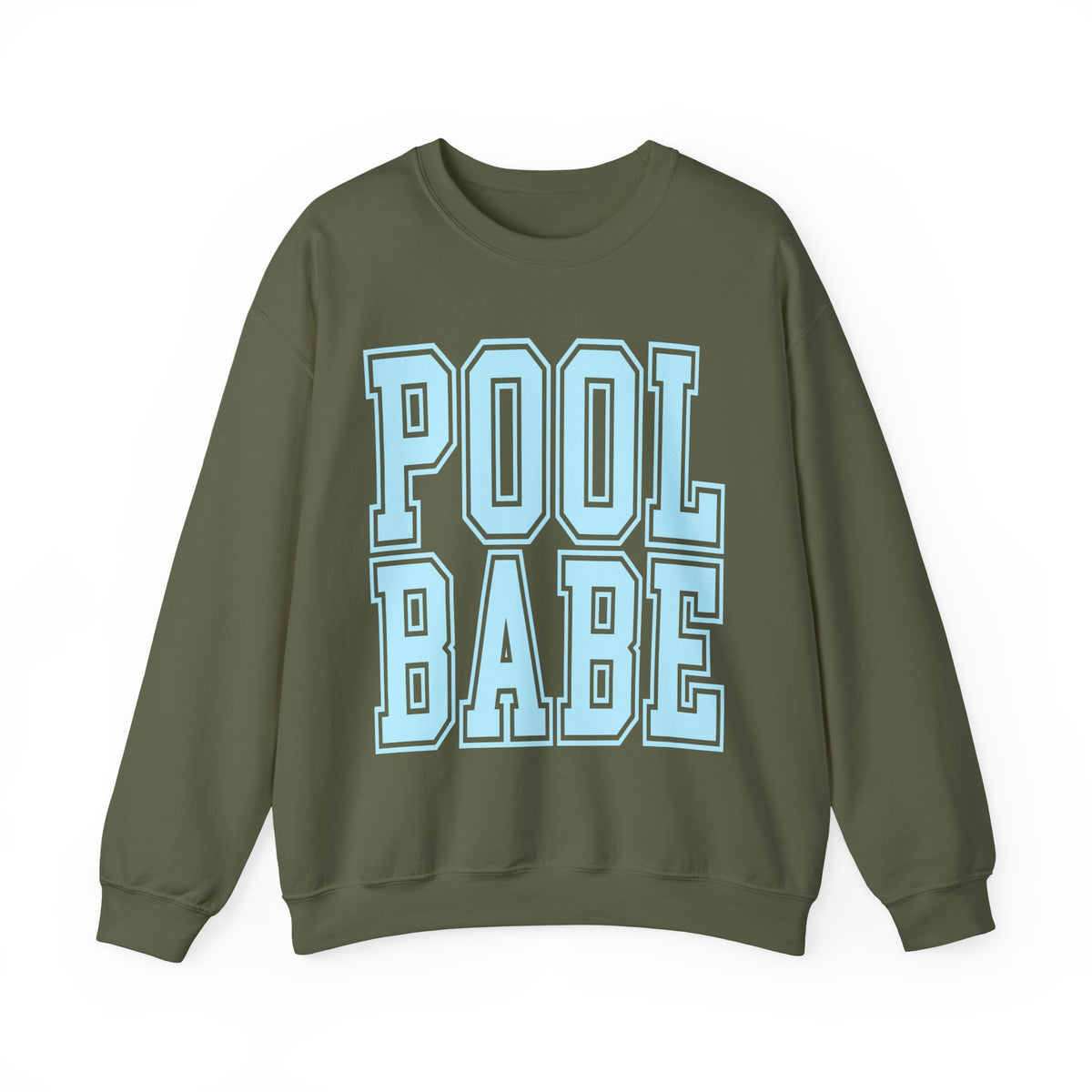Pool Babe – Gildan Heavy Blend | Trendy Women’s Soft Sweatshirt. Direct to Garment. Printed & Shipped in the USA. Unisex Sizes.
