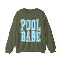 Pool Babe – Gildan Heavy Blend | Trendy Women’s Soft Sweatshirt. Direct to Garment. Printed & Shipped in the USA. Unisex Sizes.