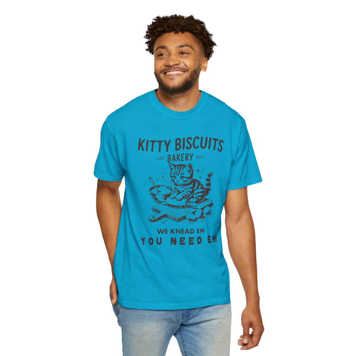 Kitty Biscuits Bakery - Comfort Colors | Trendy Women's and Men's T-Shirt. Direct to Garment. Printed & Shipped in the USA. Unisex Sizes.