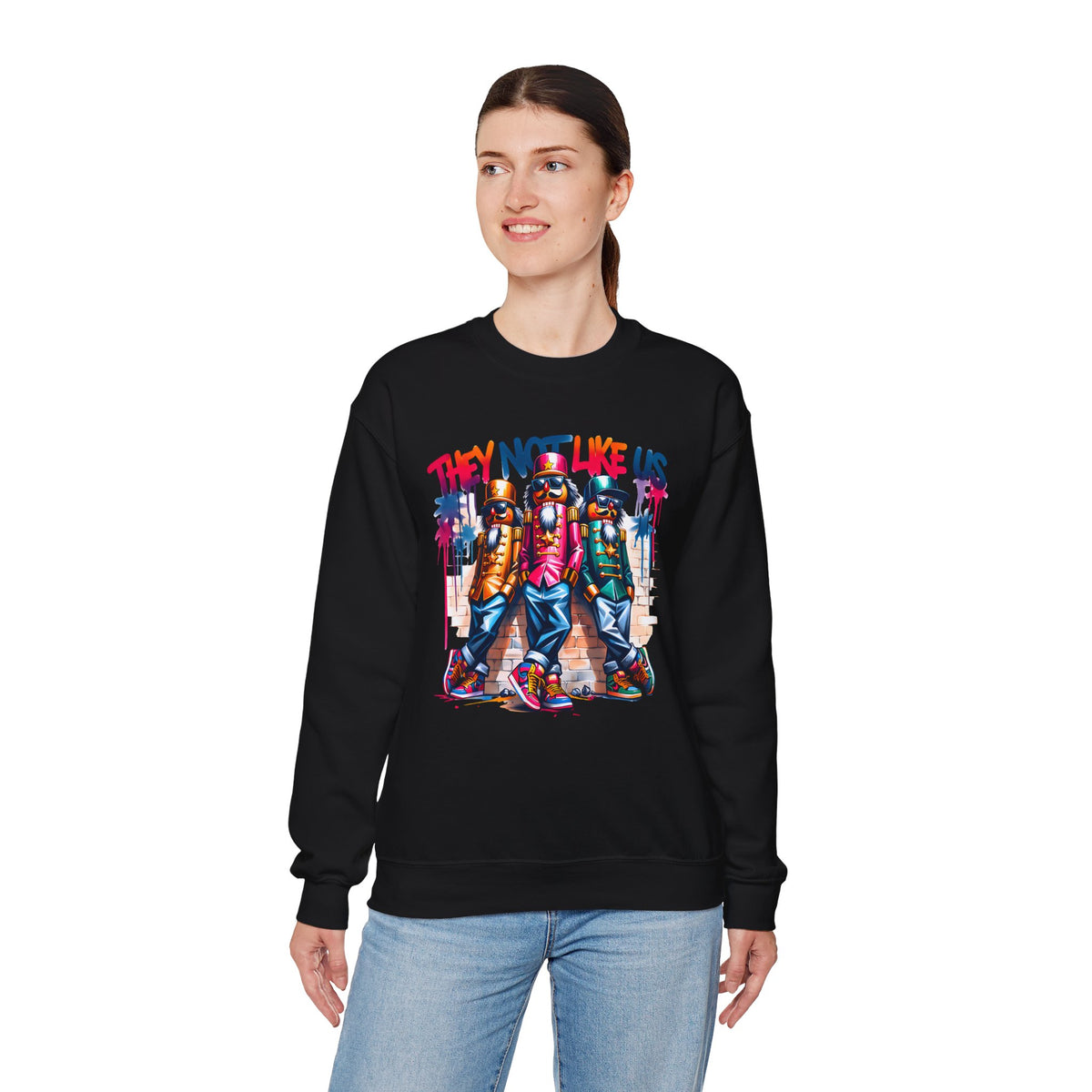 They Not Like Us Nutcracker Trio Christmas – Gildan Heavy Blend | Trendy Women’s and Men's Soft Sweatshirt. Direct to Garment. Printed & Shipped in the USA. Unisex Sizes.