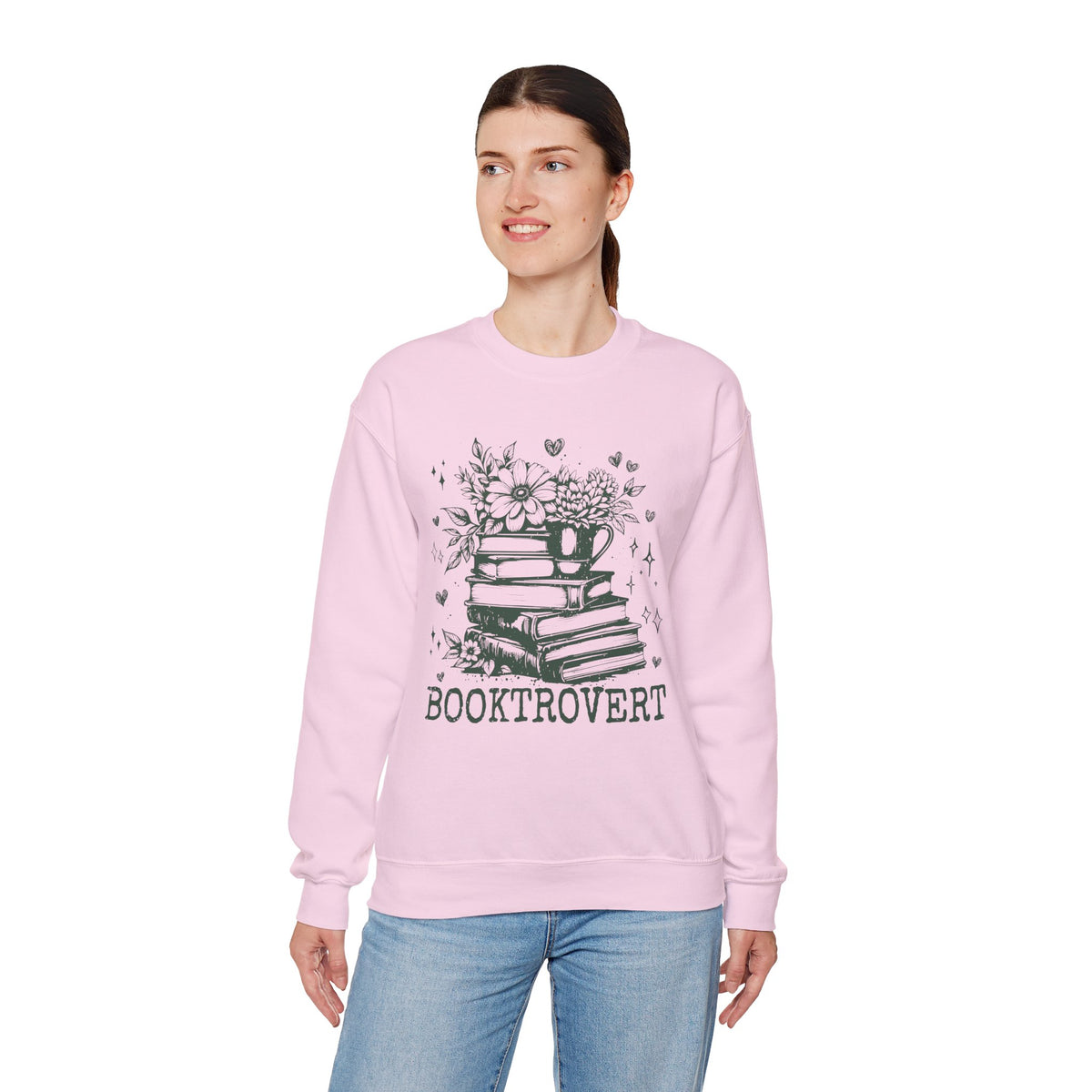 Booktrovert – Gildan Heavy Blend | Trendy Women’s Soft Sweatshirt. Direct to Garment. Printed & Shipped in the USA. Unisex Sizes.