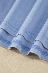 Mineral Wash (Sky Blue) Sleeveless Top with Chest Pocket