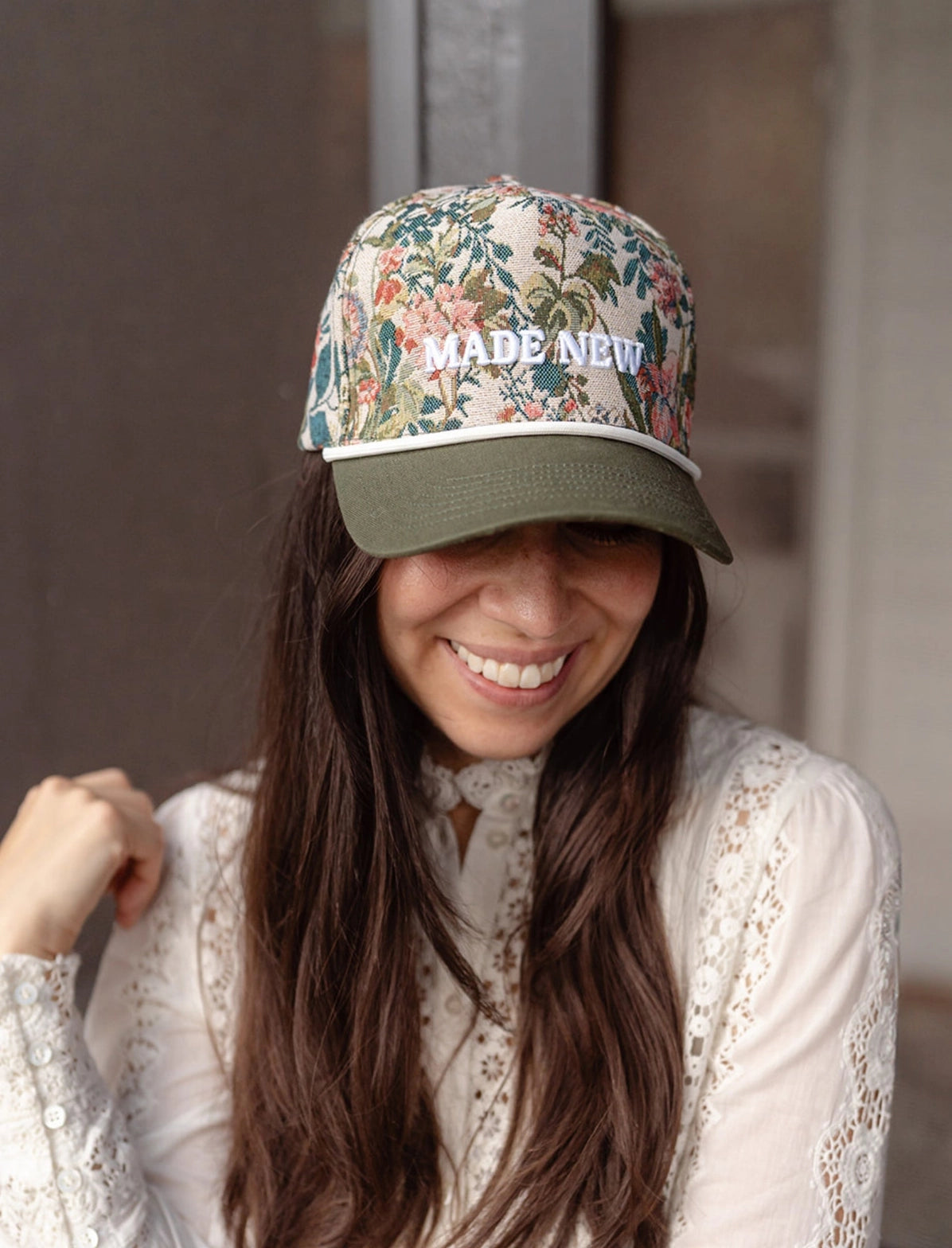 Embroidered (Floral) Made New Ribbed Snapback Hat