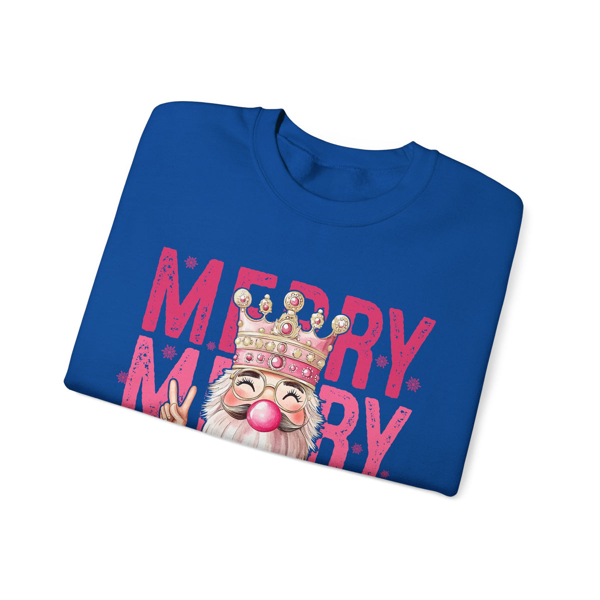 Merry Christmas - Cute Pink Bubblegum Nutcracker – Gildan Heavy Blend | Trendy Women’s Soft Sweatshirt. Direct to Garment. Printed & Shipped in the USA. Unisex Sizes.