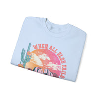 When All Else Fails, God Doesn't, Vintage – Gildan Heavy Blend | Trendy Women’s Soft Sweatshirt. Direct to Garment. Printed & Shipped in the USA. Unisex Sizes.