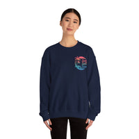 Sun Salt Sand, Beach Sunset - Front & Back Print – Gildan Heavy Blend | Trendy Women’s and Men's Soft Sweatshirt. Direct to Garment. Printed & Shipped in the USA. Unisex Sizes.