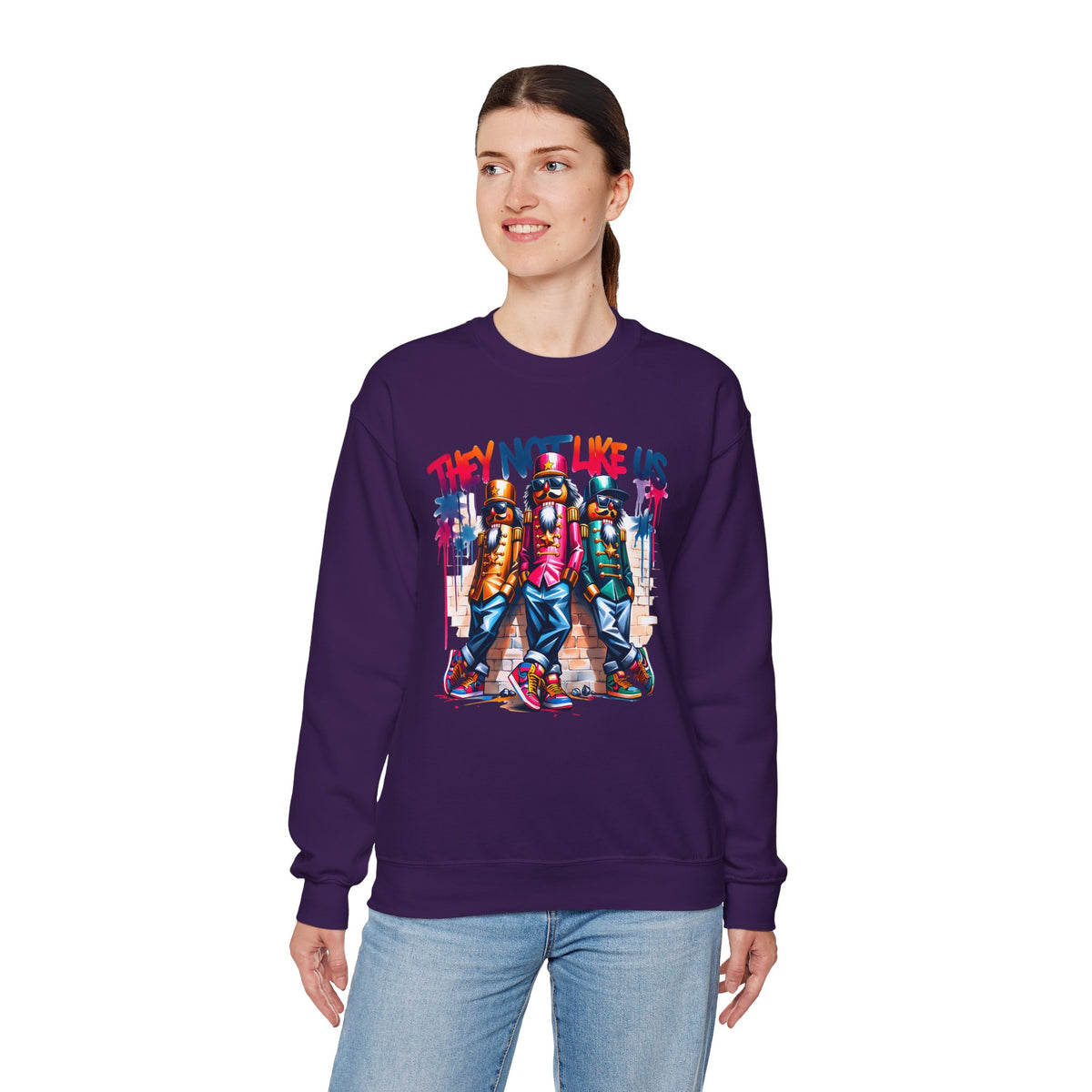 They Not Like Us Nutcracker Trio Christmas – Gildan Heavy Blend | Trendy Women’s and Men's Soft Sweatshirt. Direct to Garment. Printed & Shipped in the USA. Unisex Sizes.