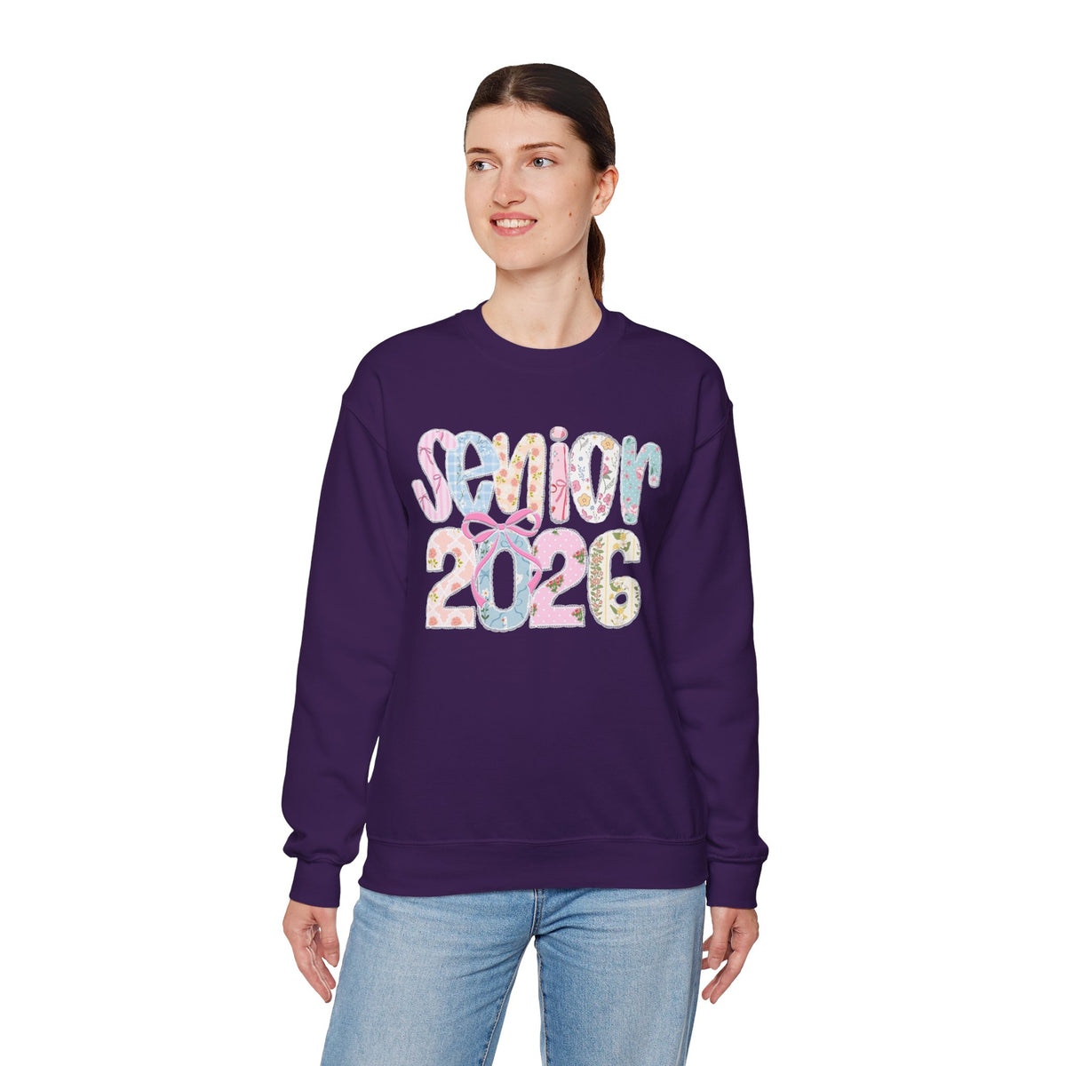 Class of 2026 Senior - Pink Coquette Bow – Gildan Heavy Blend | Trendy Women’s Soft Sweatshirt. Direct to Garment. Printed & Shipped in the USA. Unisex Sizes.