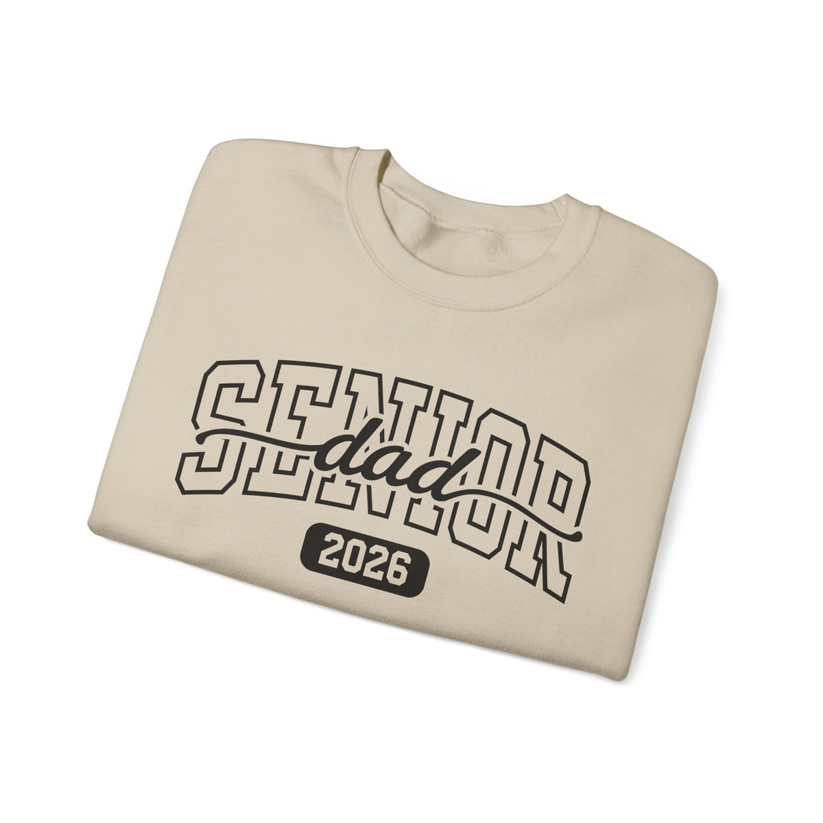 Senior Dad 2026 – Gildan Heavy Blend | Trendy Men's Soft Sweatshirt. Direct to Garment. Printed & Shipped in the USA. Unisex Sizes.
