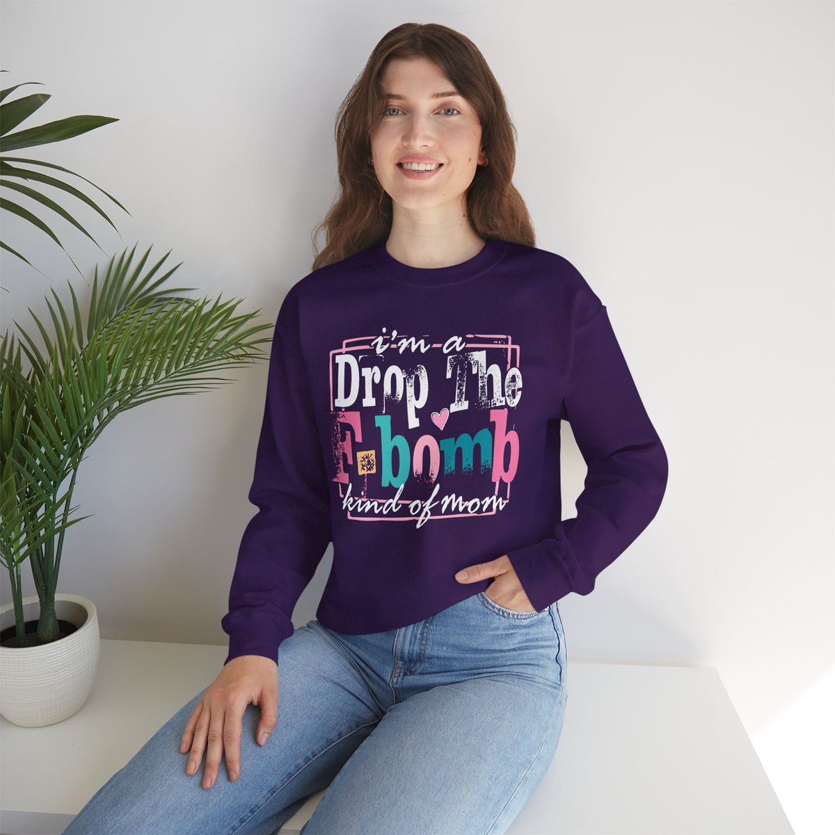 I'm A Drop The F Bomb Kind Of Mom Funny – Gildan Heavy Blend | Trendy Women’s Soft Sweatshirt. Direct to Garment. Printed & Shipped in the USA. Unisex Sizes.
