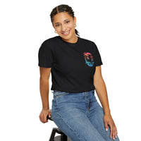 Sun Salt Sand, Beach Sunset - Front & Back Print - Comfort Colors | Trendy Women's and Men's T-Shirt. Direct to Garment. Printed & Shipped in the USA. Unisex Sizes.