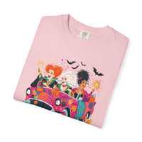 Witch Way to the Party? - Comfort Colors | Trendy Women's T-Shirt. Direct to Garment. Printed & Shipped in the USA. Unisex Sizes.