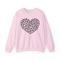 Dog Paw Heart – Gildan Heavy Blend | Trendy Women’s Soft Sweatshirt. Direct to Garment. Printed & Shipped in the USA. Unisex Sizes.