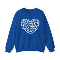 Dog Paw Heart – Gildan Heavy Blend | Trendy Women’s Soft Sweatshirt. Direct to Garment. Printed & Shipped in the USA. Unisex Sizes.