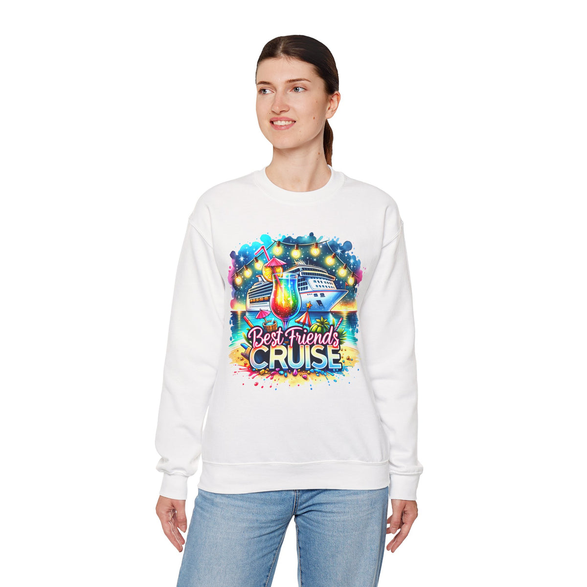 Best Friends Cruise – Gildan Heavy Blend | Trendy Women’s Soft Sweatshirt. Direct to Garment. Printed & Shipped in the USA. Unisex Sizes.