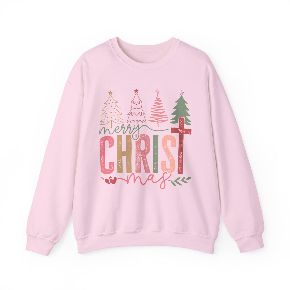 Merry ChrisTmas Christian Faith Graphic – Gildan Heavy Blend | Trendy Women’s Soft Sweatshirt. Direct to Garment. Printed & Shipped in the USA. Unisex Sizes.
