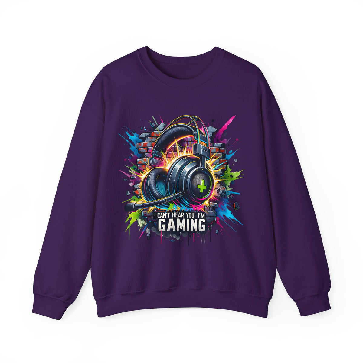 Gaming Headset I Can't Hear You, I'm Gaming – Gildan Heavy Blend | Trendy Women’s and Men's Soft Sweatshirt. Direct to Garment. Printed & Shipped in the USA. Unisex Sizes.