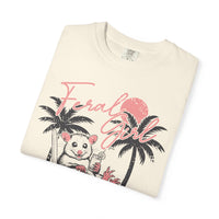 Feral Girl Summer, Possum on a Beach - Comfort Colors | Trendy Women's T-Shirt. Direct to Garment. Printed & Shipped in the USA. Unisex Sizes.