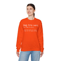 Dogtrovert Typography. Dog Lover – Gildan Heavy Blend | Trendy Men's and Women’s Soft Sweatshirt. Direct to Garment. Printed & Shipped in the USA. Unisex Sizes.