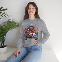 Patriotic Highland, America's 250th Birthday – Gildan Heavy Blend | Trendy Women’s and Men's Soft Sweatshirt. Direct to Garment. Printed & Shipped in the USA. Unisex Sizes.