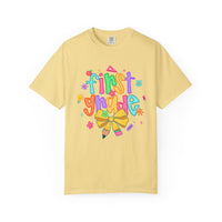 Coquette First Grade Pencil Bow - Comfort Colors | Trendy Women's T-Shirt. Direct to Garment. Printed & Shipped in the USA. Unisex Sizes.