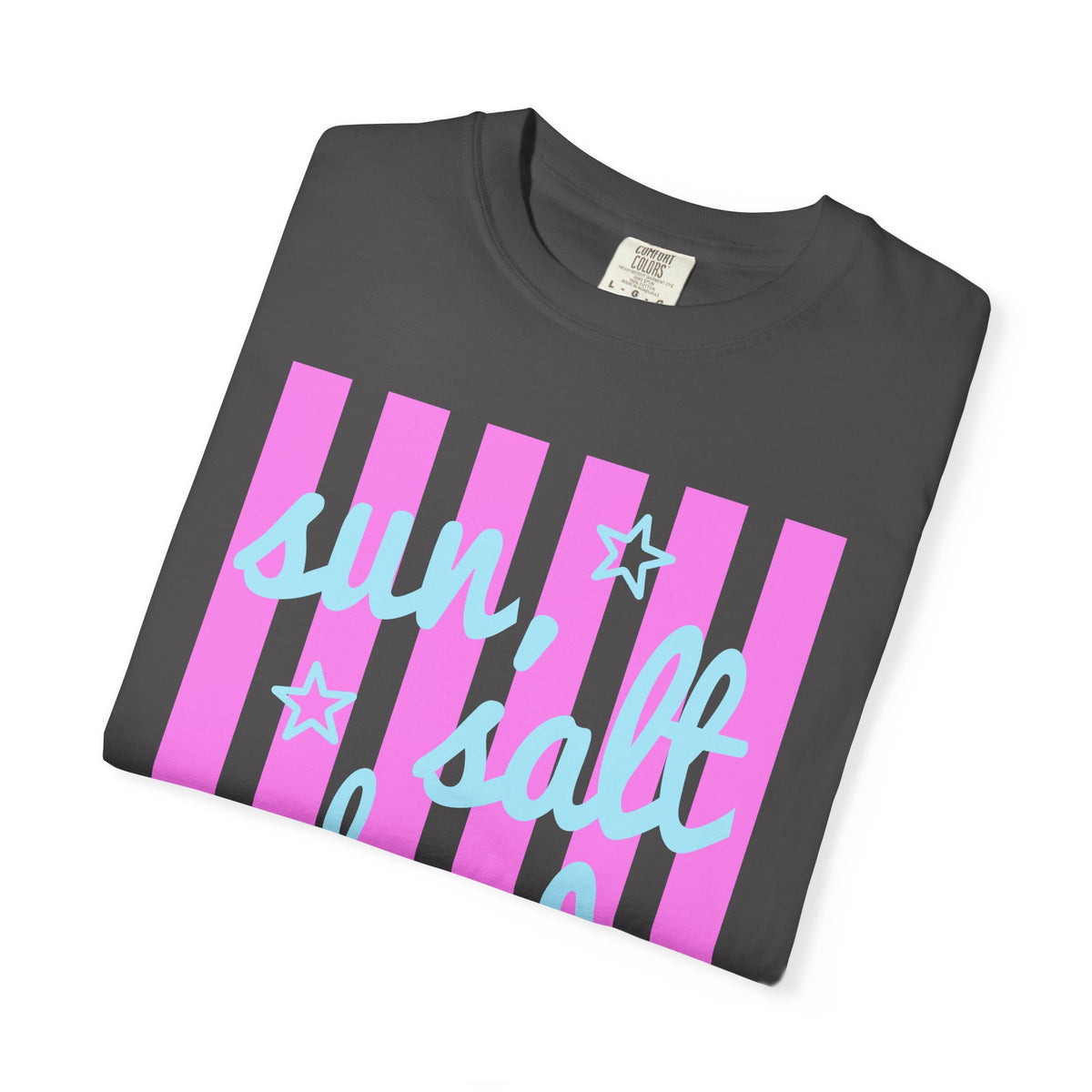 Sun, Salt and Sand - Comfort Colors | Trendy Women's T-Shirt. Direct to Garment. Printed & Shipped in the USA. Unisex Sizes.