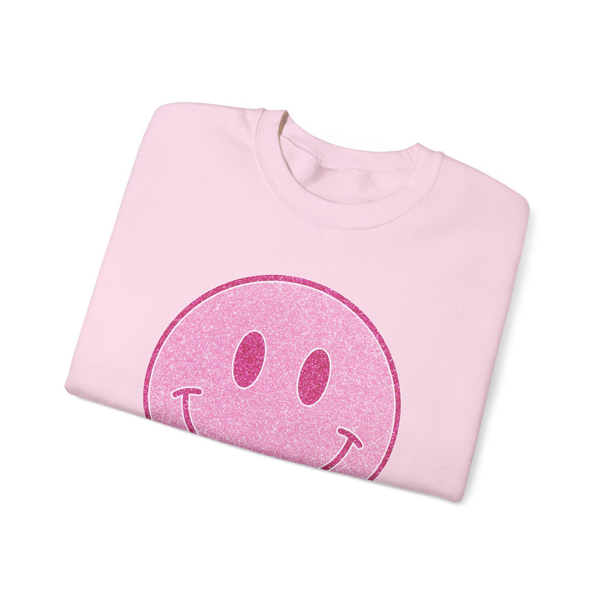 Glitter Smiley – Gildan Heavy Blend | Trendy Women’s Soft Sweatshirt. Direct to Garment. Printed & Shipped in the USA. Unisex Sizes.