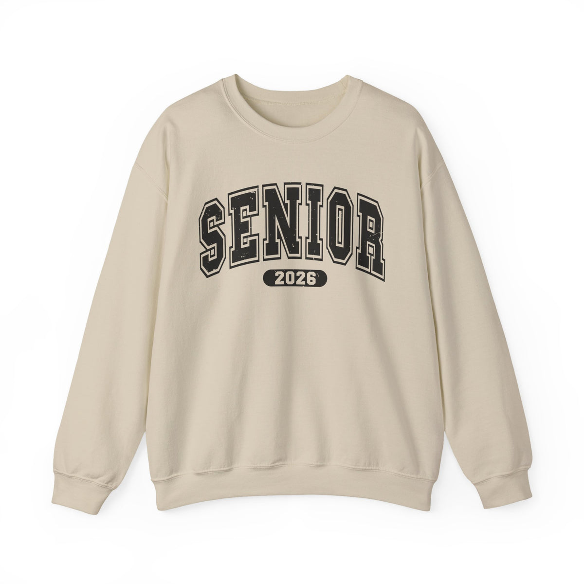 Senior 2026, Varsity – Gildan Heavy Blend | Trendy Women’s and Men's Soft Sweatshirt. Direct to Garment. Printed & Shipped in the USA. Unisex Sizes.