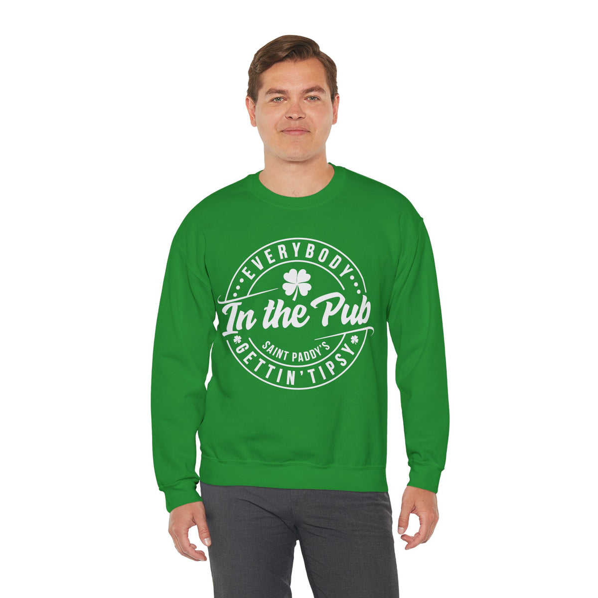 Everybody In The Pub Gettin' Tipsy – Gildan Heavy Blend | Trendy Women’s and Men's Soft Sweatshirt. Direct to Garment. Printed & Shipped in the USA. Unisex Sizes.