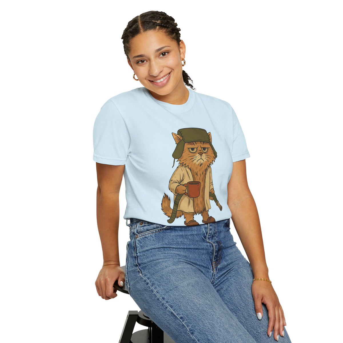 Litter's Full, Funny Cat - Comfort Colors | Trendy Men's and Women's T-Shirt. Direct to Garment. Printed & Shipped in the USA. Unisex Sizes.