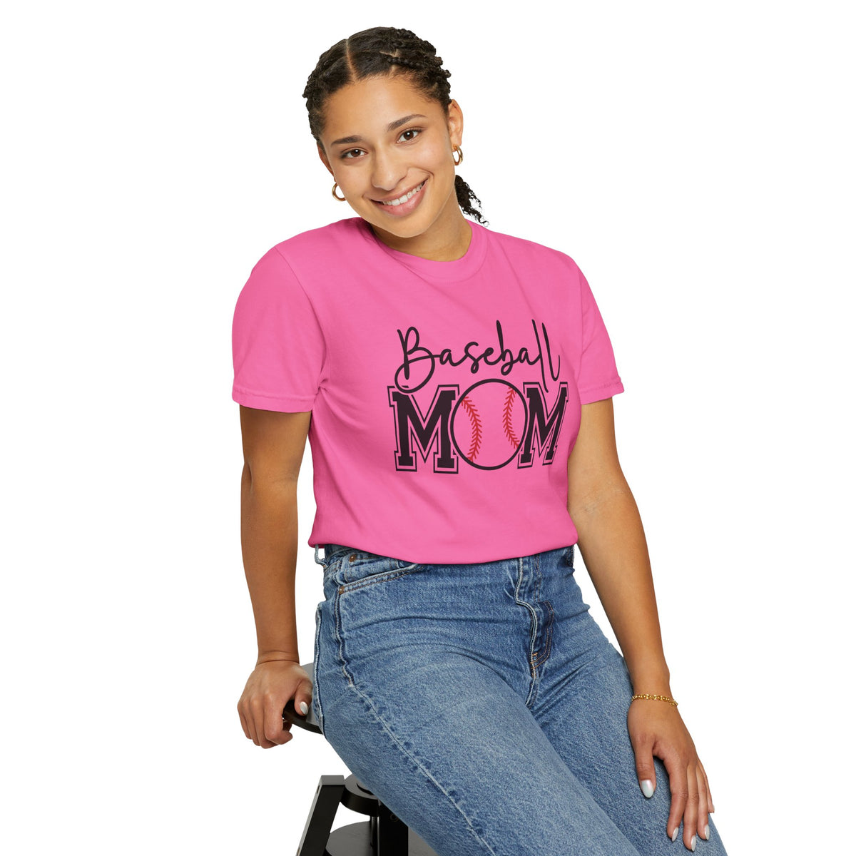 Baseball Mom - Comfort Colors | Trendy Women's T-Shirt. Direct to Garment. Printed & Shipped in the USA. Unisex Sizes.