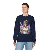 Cool Mombie with Coffee Peace Tattoo - Tired Mom – Gildan Heavy Blend | Trendy Women’s Soft Sweatshirt. Direct to Garment. Printed & Shipped in the USA. Unisex Sizes.